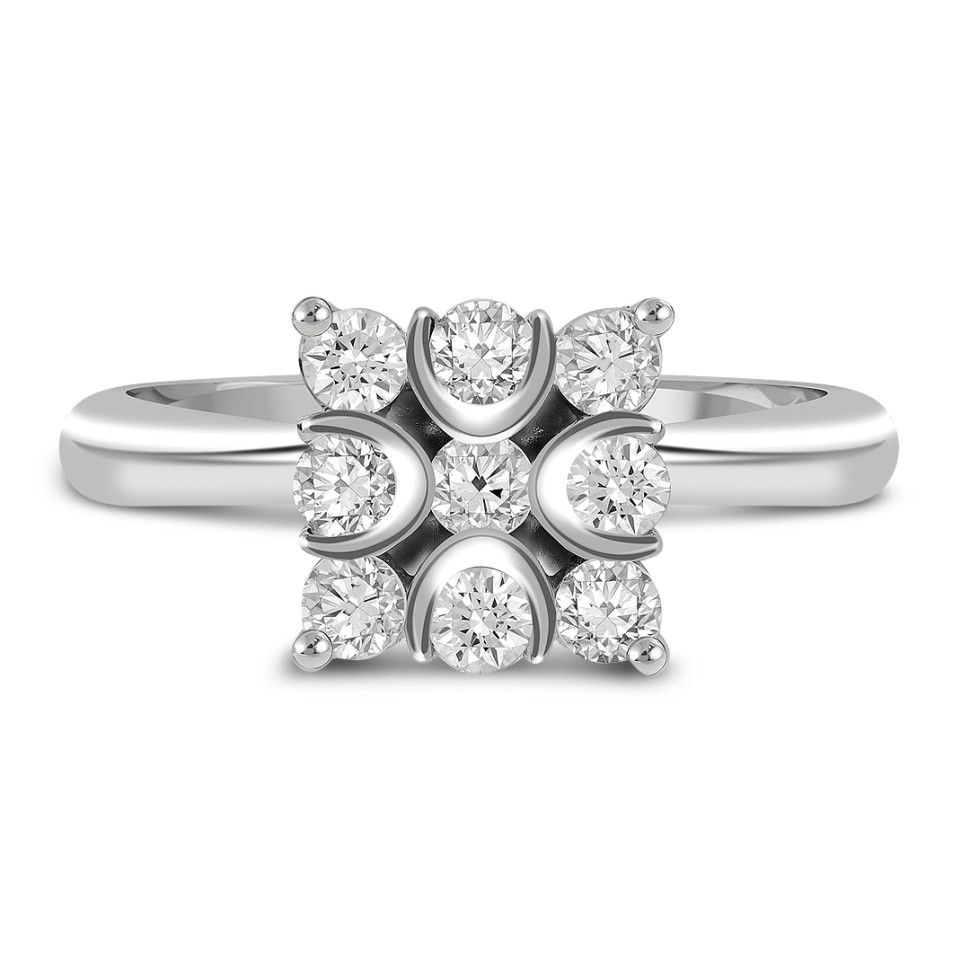 Кольцо из белого золота с бриллиантами (060132)