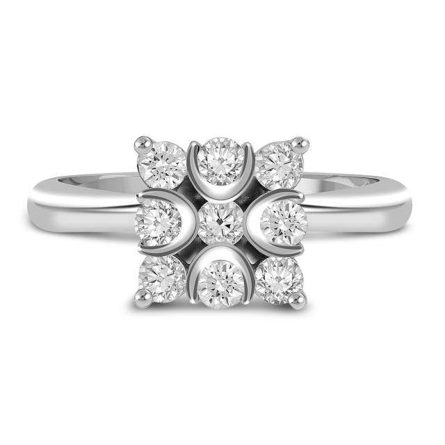 Кольцо из белого золота с бриллиантами (060132)