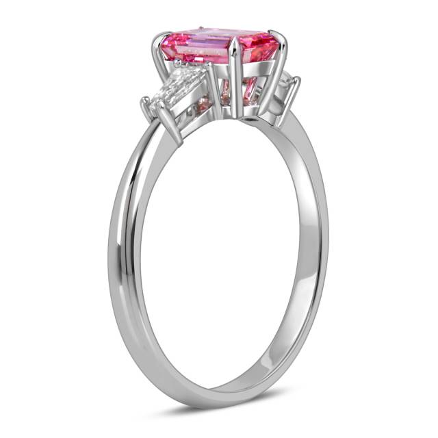 Помолвочное кольцо из белого золота с розовым бриллиантом  (060198)