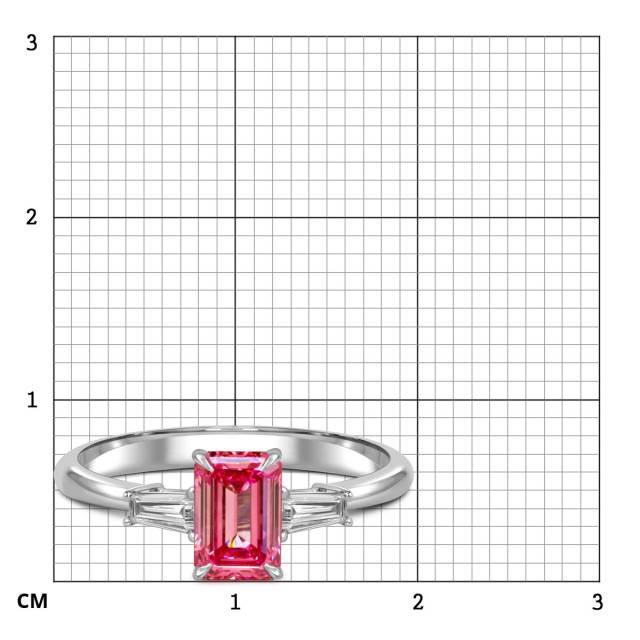 Помолвочное кольцо из белого золота с розовым бриллиантом  (060198)