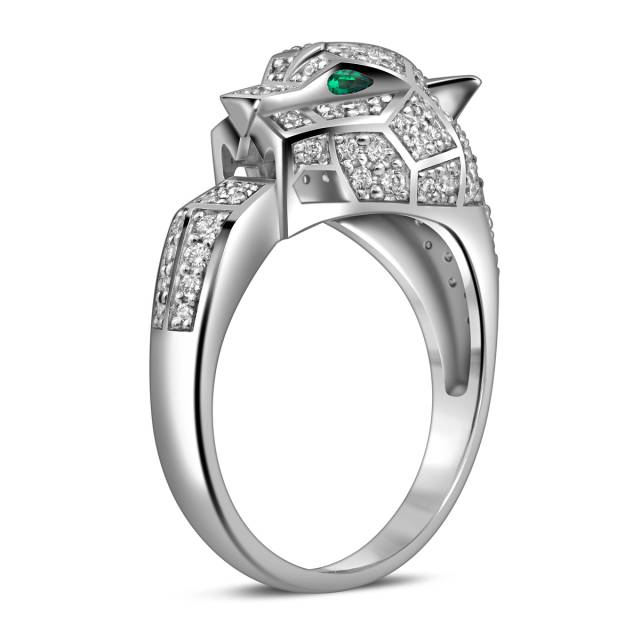 Кольцо из белого золота с бриллиантами и ситаллами (059449)