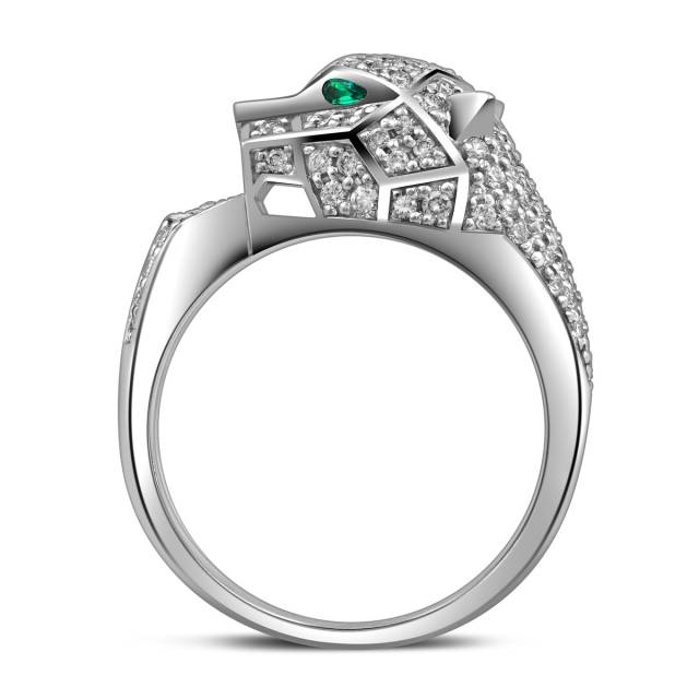 Кольцо из белого золота с бриллиантами и ситаллами (059449)