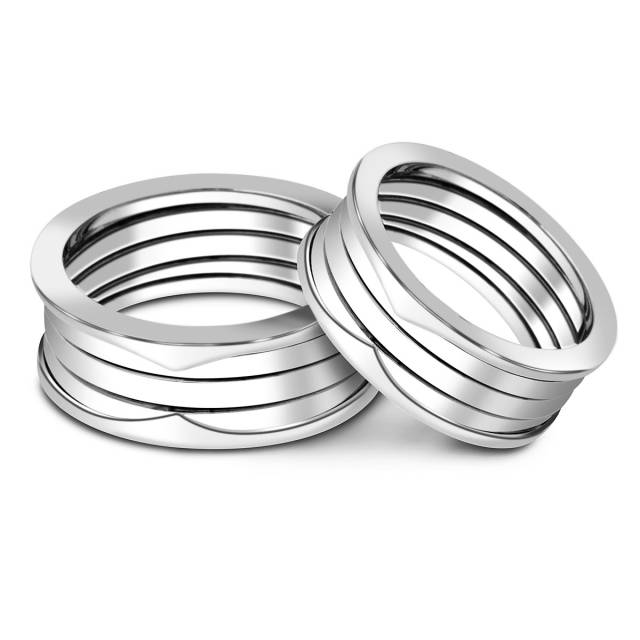 Обручальное кольцо из белого золота (014773)