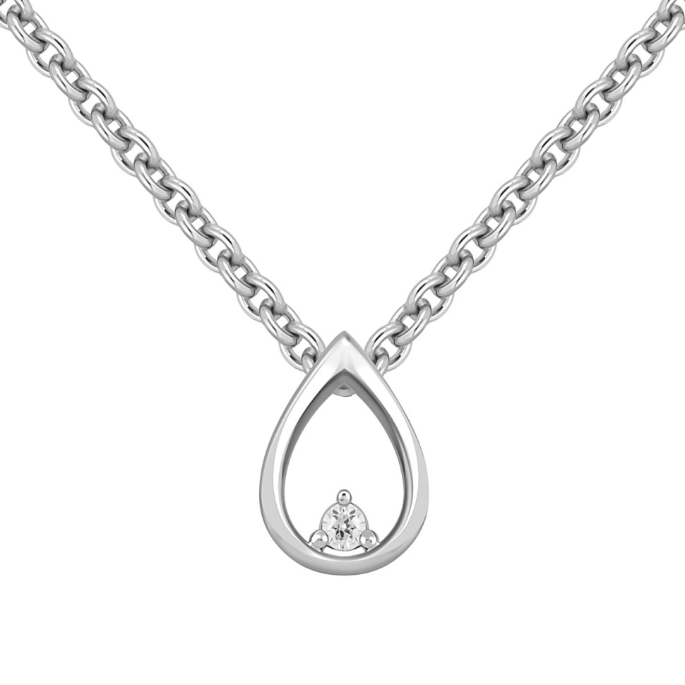 Колье из белого золота с бриллиантом (047645)