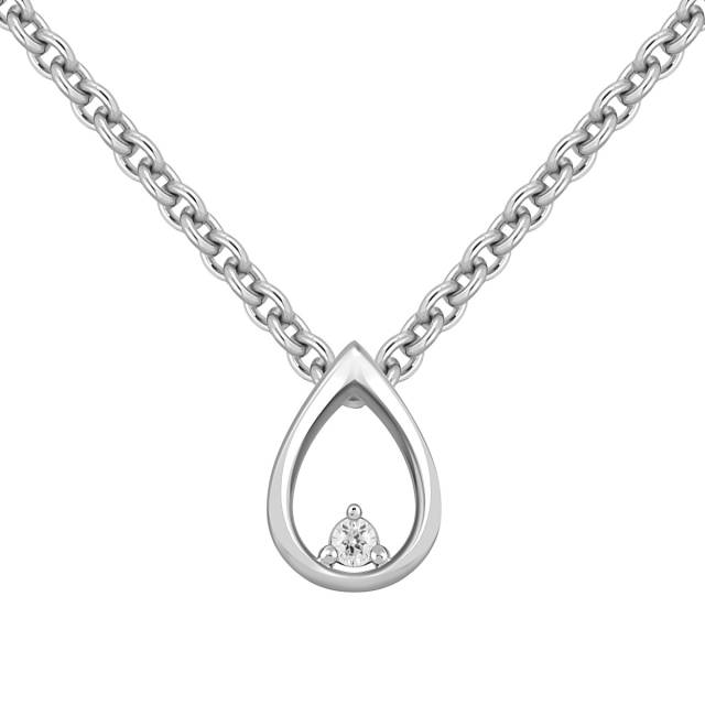 Колье из белого золота с бриллиантом (047645)