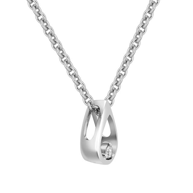 Колье из белого золота с бриллиантом (047645)