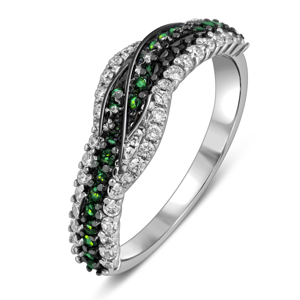 Кольцо из белого золота с бриллиантами (015538)