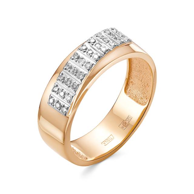 Кольцо из комбинированного золота с бриллиантами (043488)