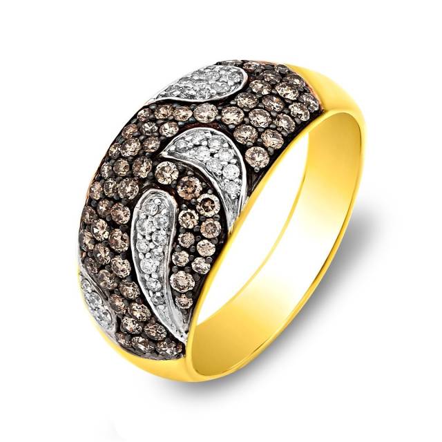 Кольцо из жёлтого золота с бриллиантами (024795)