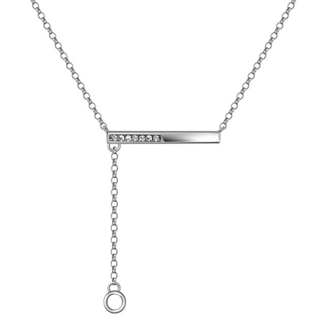 Колье из белого золота с фианитами (057797)