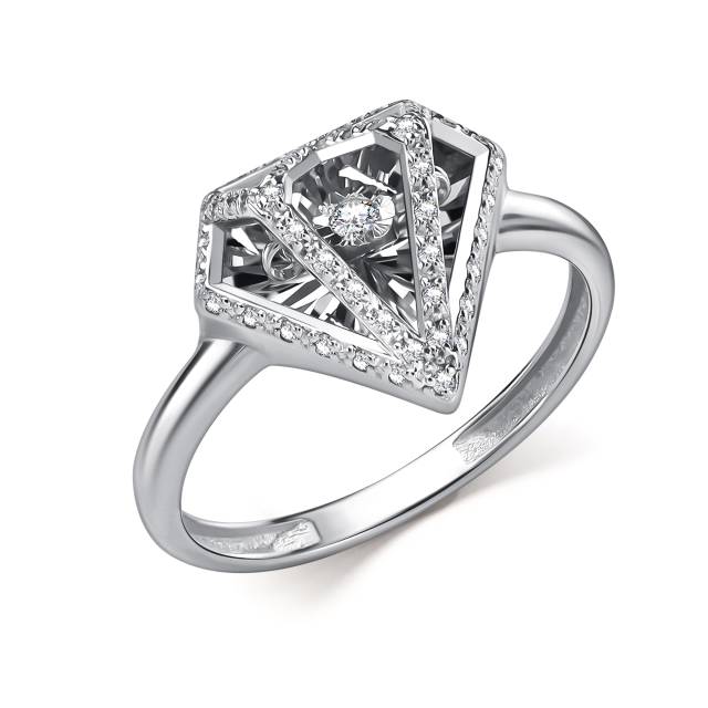 Кольцо из белого золота с бриллиантами (063009)