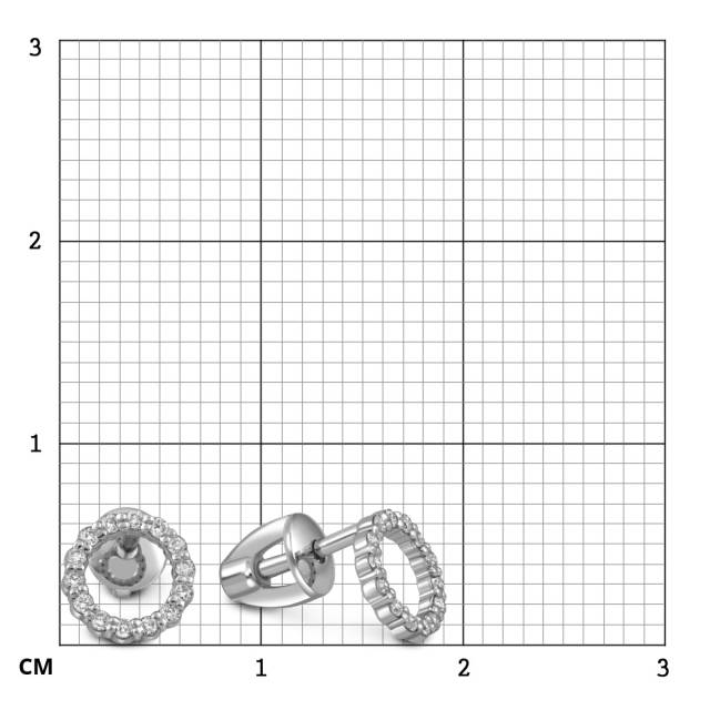 Серьги пусеты из платины с бриллиантами (054325)