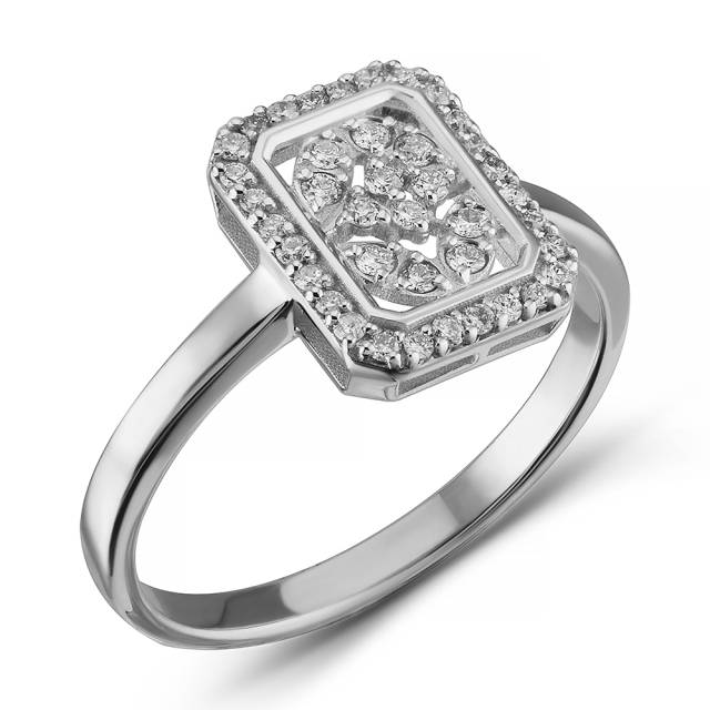 Кольцо из белого золота с бриллиантами  (063143)