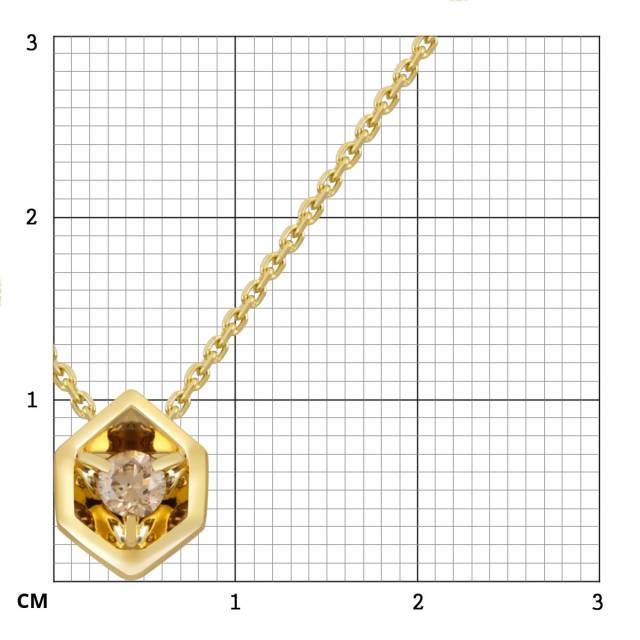 Колье из жёлтого золота с коньячным бриллиантом (048071)