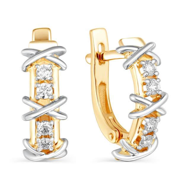 Серьги из красного золота с бриллиантами (059871)