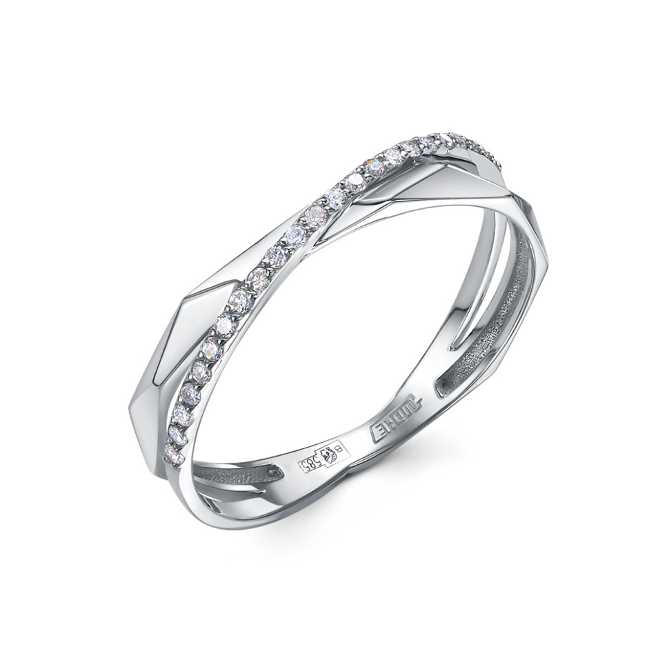 Кольцо из белого золота с бриллиантами (053785)