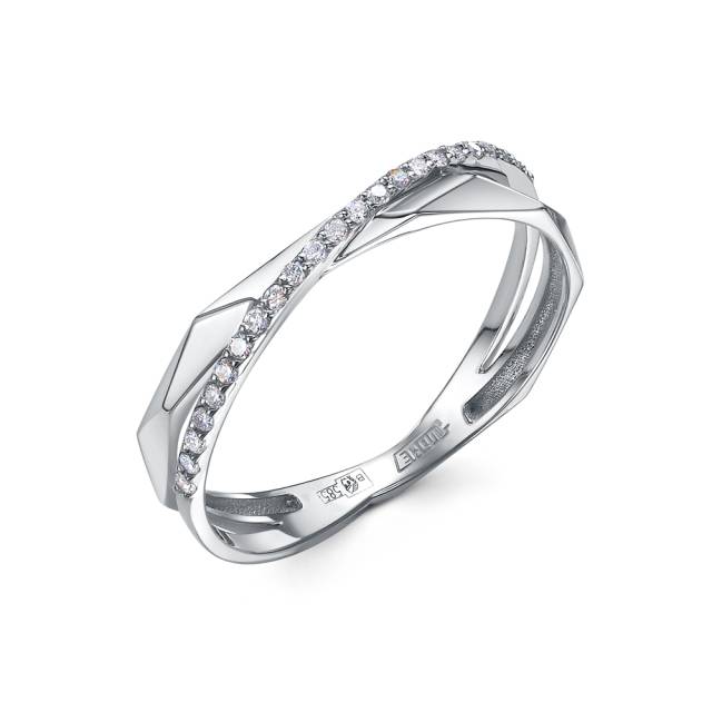 Кольцо из белого золота с бриллиантами (053785)