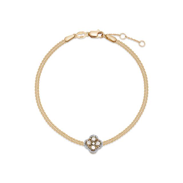 Браслет из красного золота с бриллиантами (054015)