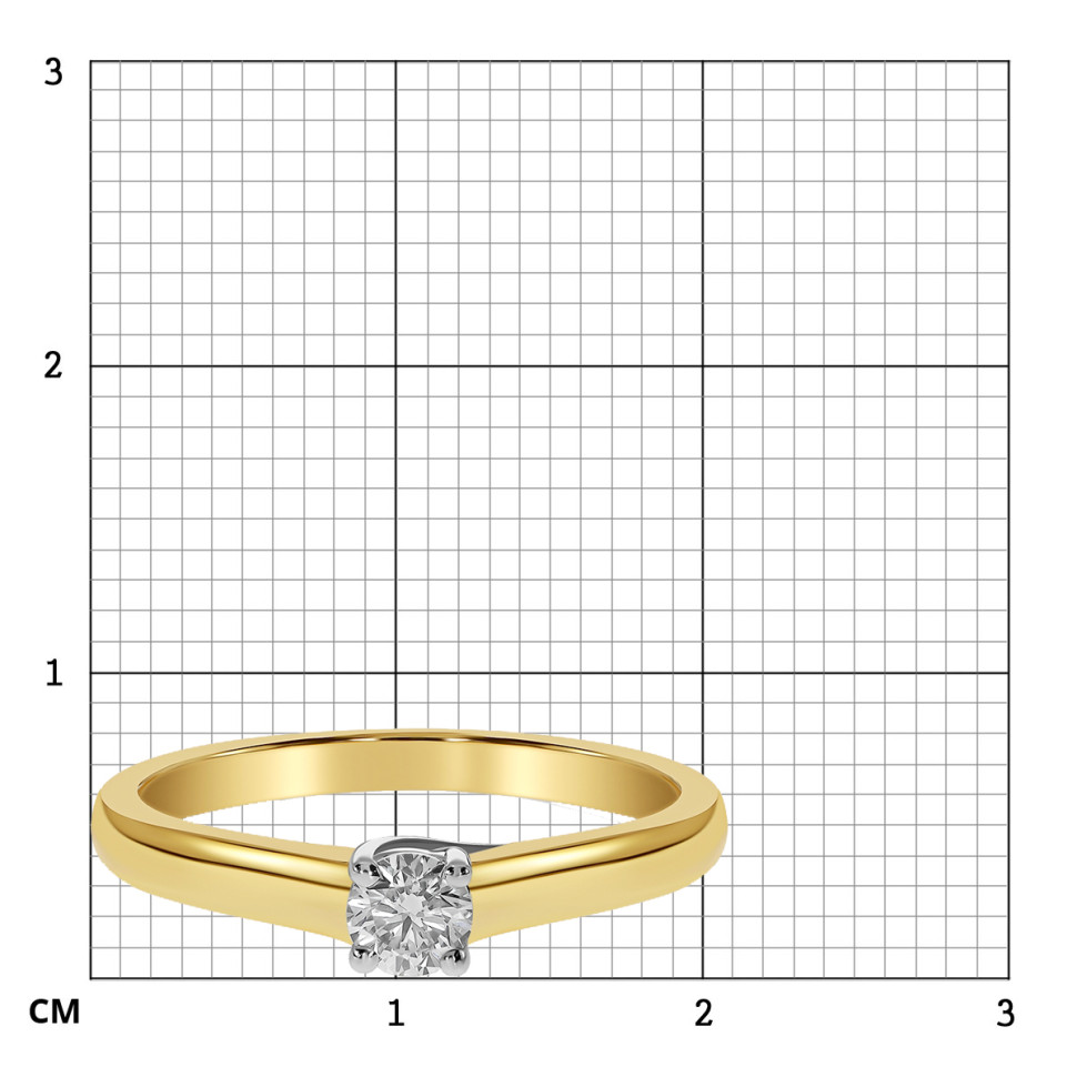 Помолвочное кольцо из комбинированного золота с бриллиантом (060356)