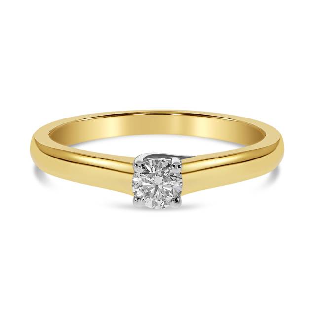 Помолвочное кольцо из комбинированного золота с бриллиантом (060356)