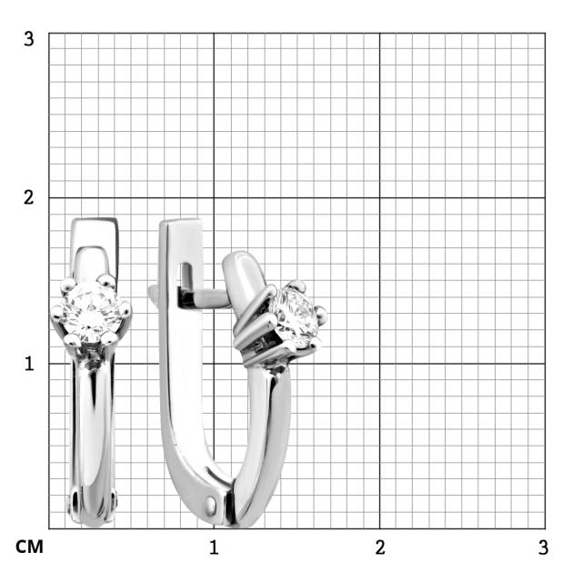 Серьги из белого золота с бриллиантами (023447)