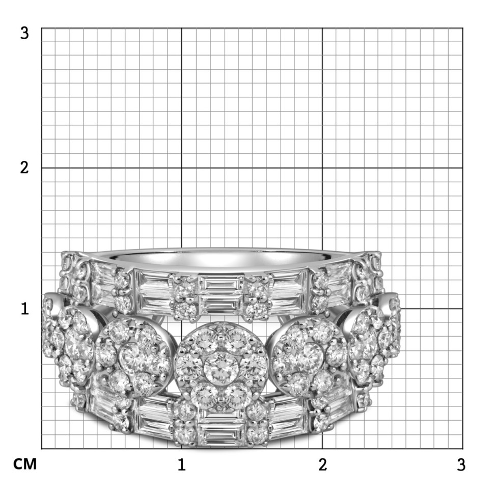 Кольцо из белого золота с бриллиантами (051587)