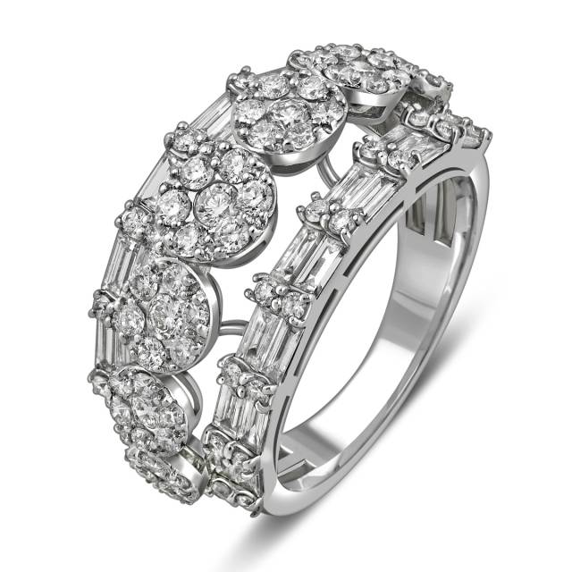 Кольцо из белого золота с бриллиантами (051587)