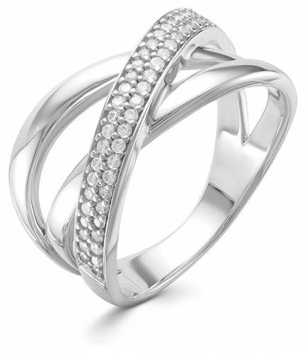 Кольцо из серебра с фианитами 17.5