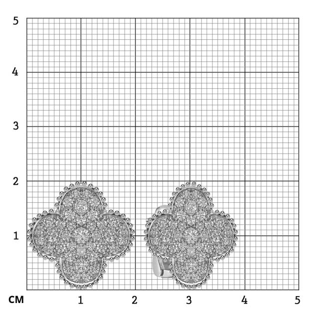 Серьги из белого золота с бриллиантами (052562)