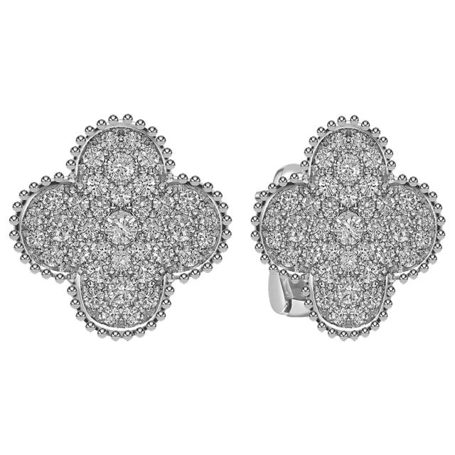 Серьги из белого золота с бриллиантами (052562)