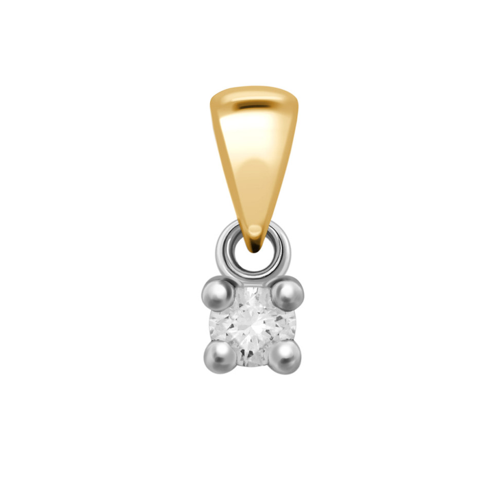 Кулон из комбинированного золота с бриллиантом (028817)