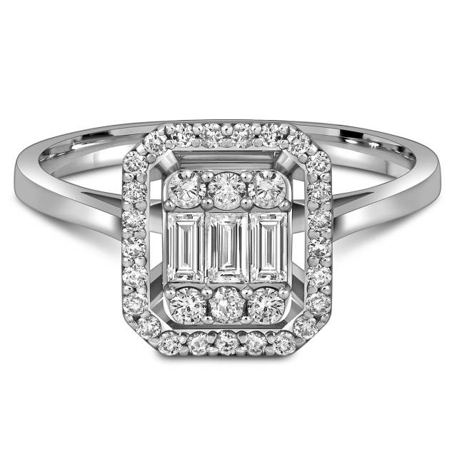 Кольцо из  белого золота с бриллиантами (057784)