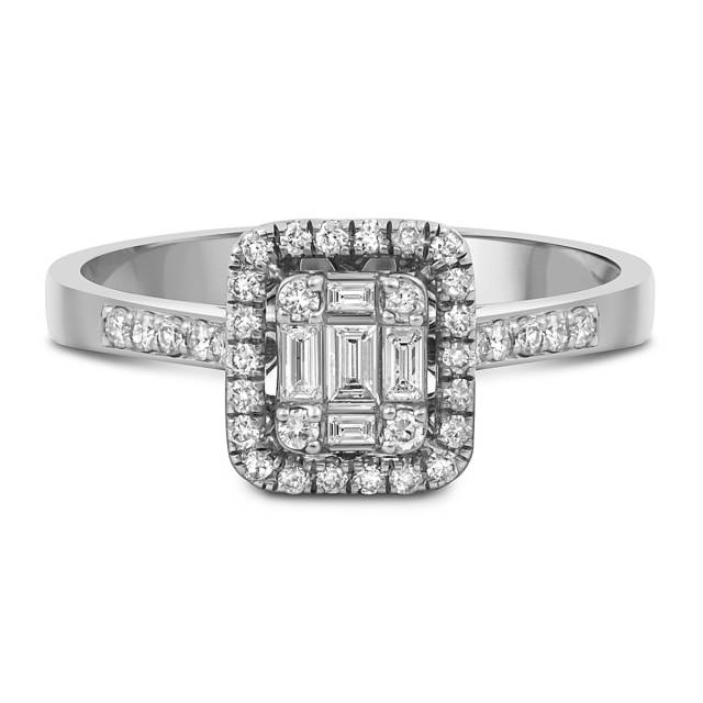 Кольцо из белого золота с бриллиантами (052010)