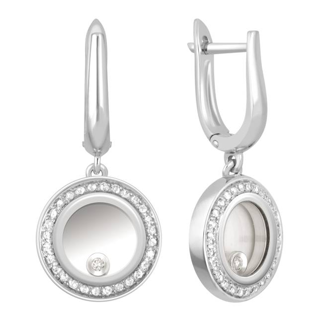 Серьги из белого золота с бриллиантами (039720)