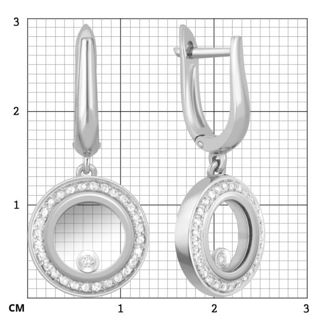 Серьги из белого золота с бриллиантами (039720)