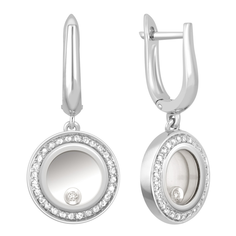 Серьги из белого золота с бриллиантами (039720)