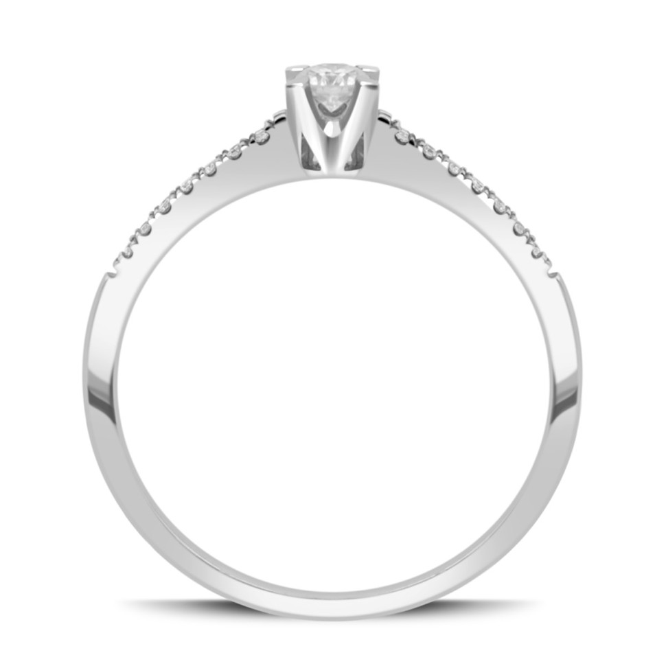 Помолвочное кольцо из белого золота с бриллиантами (031919)