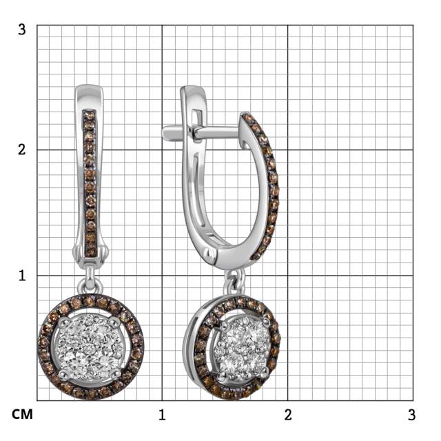 Серьги из белого золота с бриллиантами (012789)