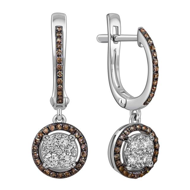 Серьги из белого золота с бриллиантами (012789)