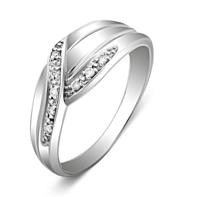 Кольцо из белого золота с бриллиантами (014526)