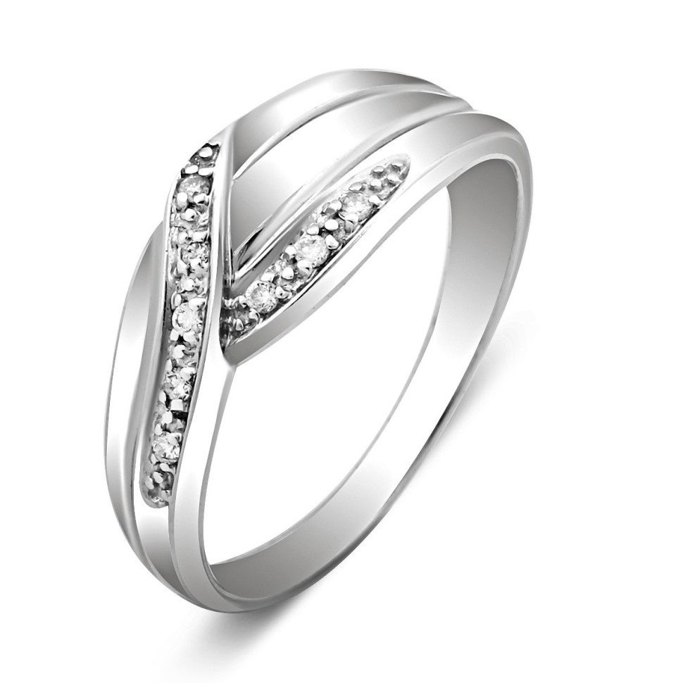 Кольцо из белого золота с бриллиантами (014526)