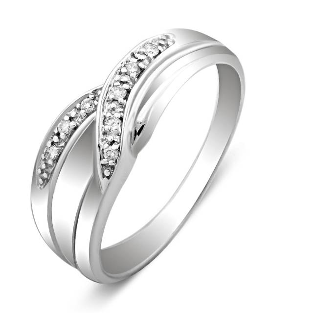 Кольцо из белого золота с бриллиантами (014526)