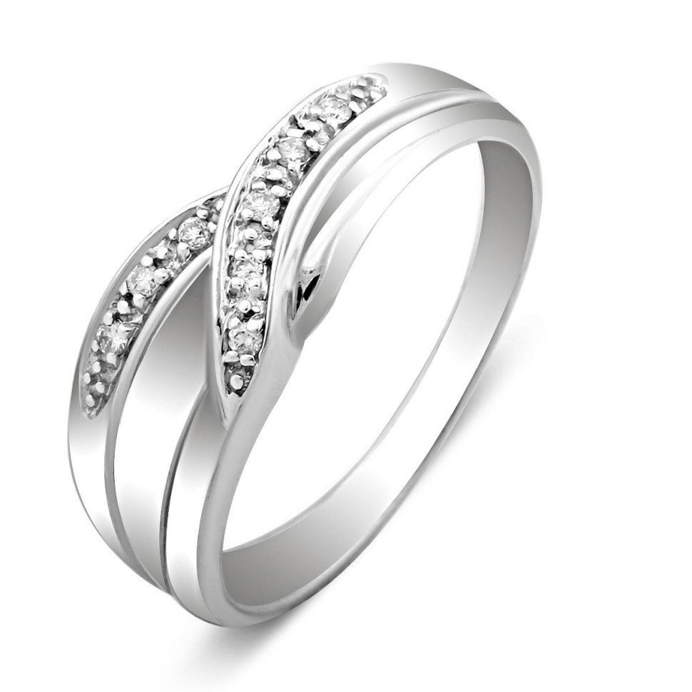 Кольцо из белого золота с бриллиантами (014526)