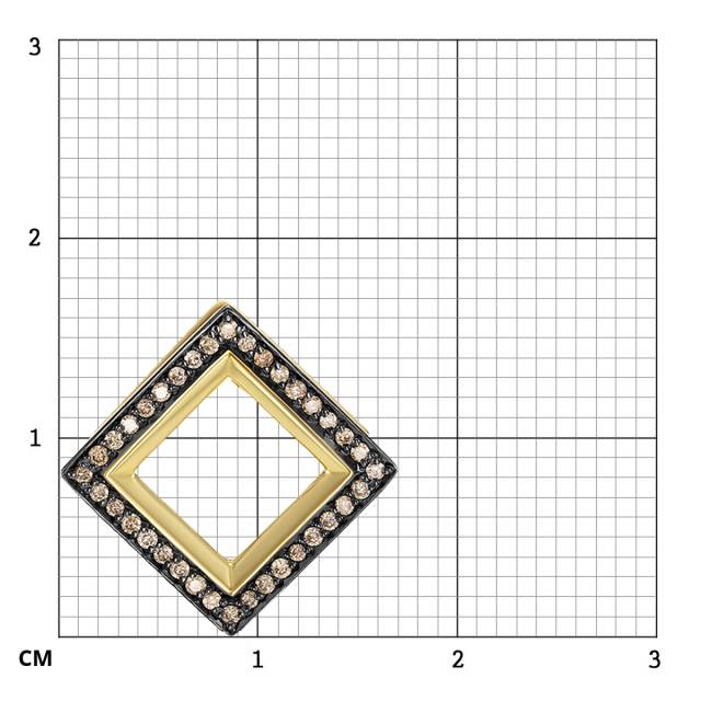 Кулон из жёлтого золота с коньячными бриллиантами (059612)