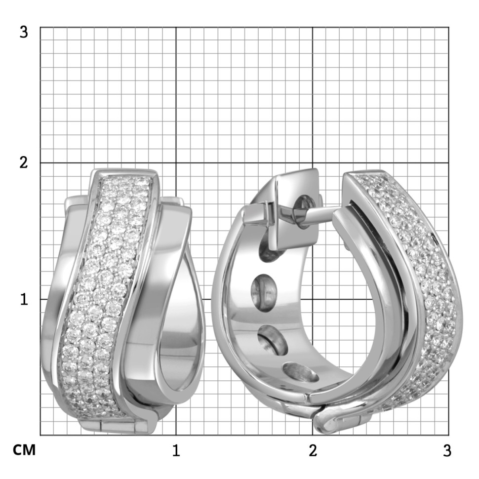Серьги из белого золота с бриллиантами (049769)