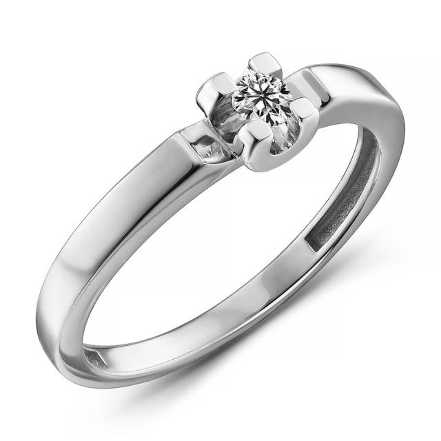 Помолвочное кольцо из белого золота с бриллиантом (063760)