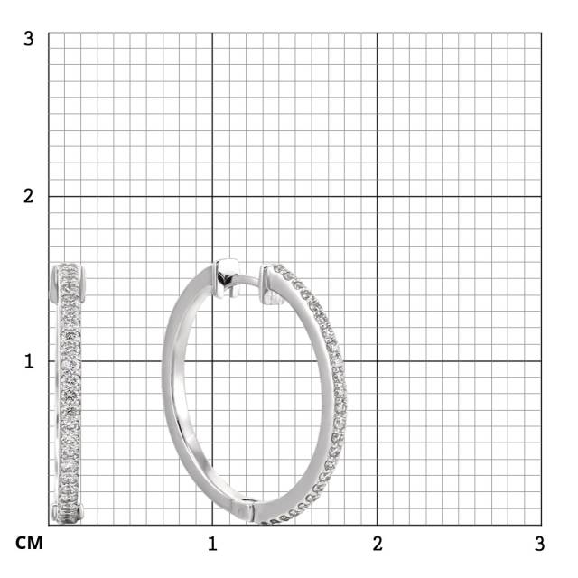 Серьги конго из белого золота с бриллиантами (054653)