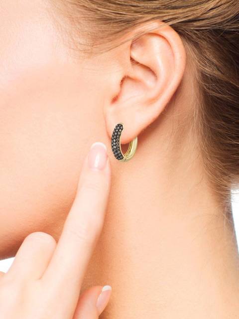 Серьги конго из жёлтого золота с бриллиантами (046029)