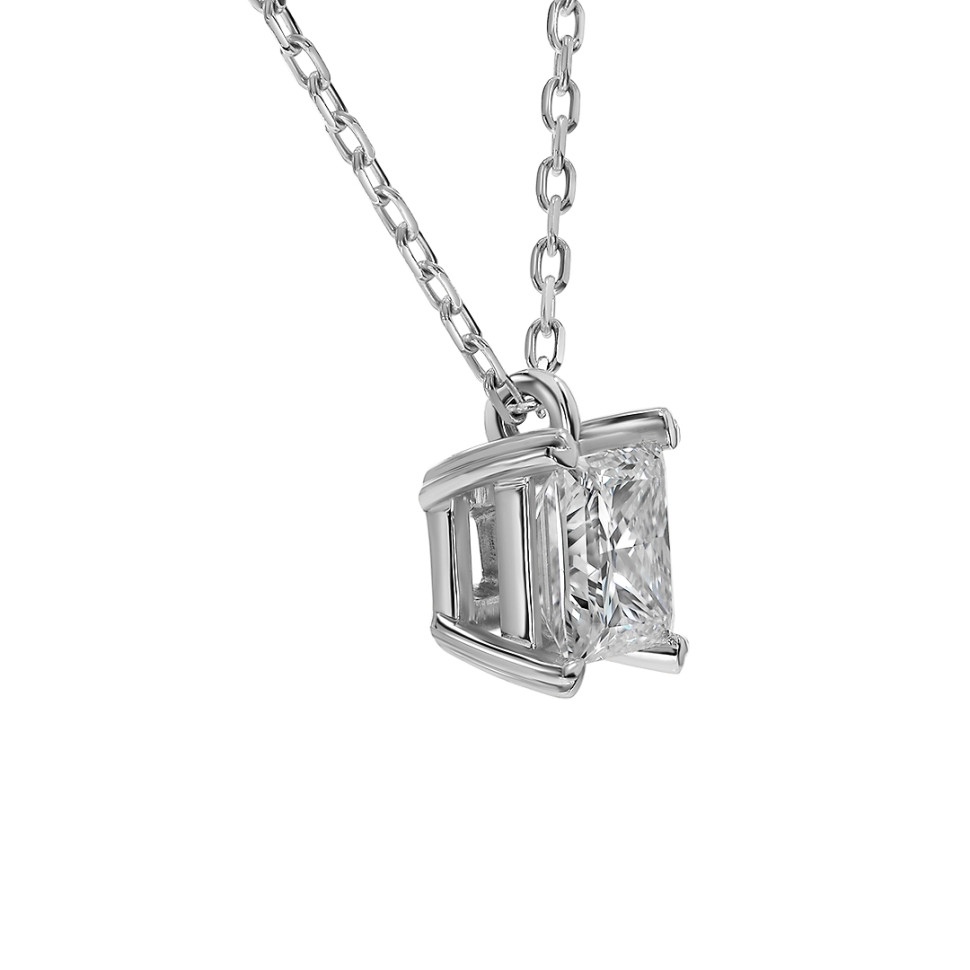 Колье из белого золота с бриллиантом (063259)