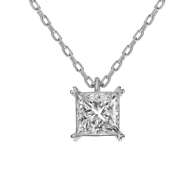 Колье из белого золота с бриллиантом (063259)